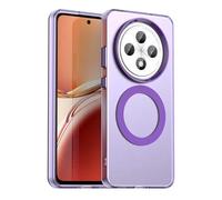 YUECXIN Magnétique Coque pour Oppo Reno 12F 4G/Reno 12 FS/Reno12 F 5G Compatible avec Magsafe, Très Mince Translucide Mate Dur PC Dos Étui, Souple TPU Bumper Antichoc Silicone Housse. Violet