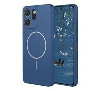 YUECXIN Magnétique Coque pour Oppo Reno14 F 5G (Reno 14F 5G) Compatible avec la Charge sans Fil Magsafe, Très Mince Doux Silicone Liquide Étui, Antichoc TPU Bumper Housse. Bleu