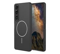 YUECXIN Magnétique Coque pour Sony Xperia 1 VII Compatible avec la Charge sans Fil Magsafe, Très Mince Doux Silicone Liquide Étui, Antichoc TPU Bumper Housse. Noir