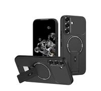 YUECXIN Magnétique Coque pour Vivo V60 Lite 5G/4G Compatible avec la Charge sans Fil Magsafe Étui, Doux Silicone TPU+Dur PC Support Pliable Militaire Antichoc Housse. Noir