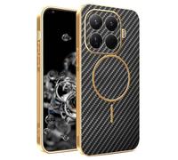 YUECXIN Magnétique Coque pour Xiaomi 17T 5G avec Magsafe Chargement sans Fil, Coque Hybride à Texture en Fibre de Carbone Housse Fine Antichoc Antirayures. Noir