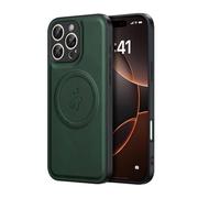 YUECXIN Magnétique Coque pour Xiaomi Redmi 14C/Poco C75/Poco M7 5G Compatible avec Magsafe, Étui Dos Antirayures Élégant en Cuir PU Texturé, Housse Très Mince Bumper TPU Antichoc. Vert