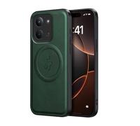 YUECXIN Magnétique Coque pour Xiaomi Redmi 15C 5G/15C 4G/Poco C85 Compatible avec Magsafe, Étui Dos Antirayures Élégant en Cuir PU Texturé, Housse Très Mince Bumper TPU Antichoc. Vert