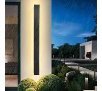 YUEEU 100CM Applique Murale Exterieur Longue Luminaire Exterieur Noire Etanche Ip65 LED Lumière Extérieur,Applique pour Jardins, Terrasses,Porche,Lumière Chaude Villa