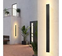 YUEEU LED Villa Applique Noire 150CM Etanche Ip65 Aluminium Acrylique Extérieur,Lumière Applique pour Jardins, Terrasses,Porche,Chambre Salon Intérieur,Lumière Chaude Applique de Jardin