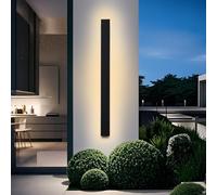 YUEEU LED Villa Applique Noire 30CM Etanche Ip65 Aluminium Acrylique Extérieur,Lumière Applique pour Jardins, Terrasses,Porche,Chambre Salon Intérieur,Lumière Chaude Applique de Jardin
