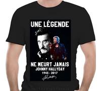 YUEFEIFAN Men-Funny-T-Shirt-Fashion-tshirt-Une-Legende-Ne-Meurt-Jamais-Johnny-Hallyday-1943-2022-Women