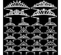 Yuefunny Lot de 24 diadèmes en cristal pour femme - Couronne de princesse avec peignes - Diadèmes et couronnes pour concours de beauté, mariage, bal de fin d'année, cadeaux de fête, Delicate, Alliage