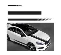 YUEGOO Autocollant de Bande de Capot de Voiture pour Nissan Note (2013-2017), Autocollant à Rayures de Corps de Voiture en Vinyle Décalque Graphique Accessoires,A-Black