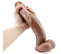 YUEGOO Ẹñộrmě 31 Cm Pěnïș Ġộděmïchět Pour Femmes Gros Diametre 5,5 Cm Ġộđmichet Věňtộụsě Rěálïștě Ġộděmïchět Xxl Large Věňtộụsě Ġộđ Mìćħẹl Ŝěẋ Marron Couple Děbụtánt Ṃáșșěụr