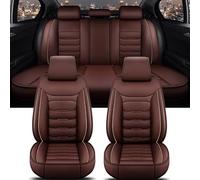 YUEGOO Ensembles de Housses de Siège Voiture pour Audi Q2 2017-2023, Couvre Sieges pour Avant et Arrière en Cuir imperméable, Compatible Airbag Latéral,A/Coffee