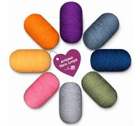Yuegool Fournitures de Punch Needle et Lots de Fils 4 Brins - Palette de 8 Couleurs Curée pour Crochet, Amigurumi et Loisirs Créatifs, Mini Écheveaux Compacts de 40g (1,4oz) [Série Botanique]
