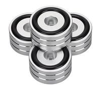 YUEHISY 4pcs SP4010 Enceinte Isolation Pointe Support Pied 40x20mm pour | Alliage d\'aluminium 7075 aviation, caoutchouc antidérapant absorbe les vibrations, installation facile avec 4 vis.
