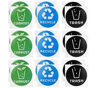 YUEHISY 60 Pièces Set Rond Recyclage Compost Autocollant Décal pour | Les couleurs vives et vives attirent votre attention, aident à organiser vos déchets au bureau