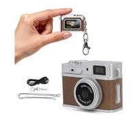 YUEHISY Appareil Photo Numérique Porte-clés, Mini Caméra FHD 1080P avec écran 0,96 Pouces, Grand Angle 130° et Enregistreur Vidéo Portable, pour Voyage et Vlog Quotidien (Brown)