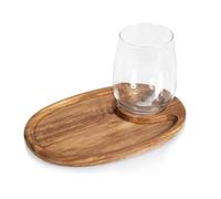 YUEHISY Assiette D'apéritif à Vin en Bois avec Porte-verre, Plateau à Cocktails Portable, Mini-carton Charculérique, pour Collations au Fromage, Divertissement de Fête