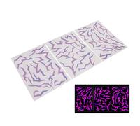 YUEHISY Autocollants Temporaires de Cosplay, Tatouage de Cosplay Anime 3PCS avec Effet Fluorescent, Marque de Démon de Style K, étanche à L'eau, Violet dégradé Fluorescent
