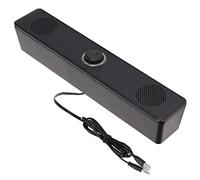 YUEHISY Barre de Son de Haut-Parleur D'ordinateur Filaire, Entrée 3,5 Mm Alimentée par USB, Double Pilote 3 W, Sortie 6 W, Contrôle du Volume, Plug & Play pour Ordinateur de Bureau