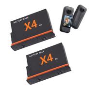 YUEHISY Batterie de Caméra pour 360 X4 Air, Remplacement de la Batterie d'origine, 2 Pièces 2050mAh 7,97Wh, étuis de Rangement avec Emplacements pour Carte Micro SD