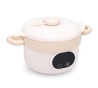 YUEHISY Boîte à Déjeuner électrique, Chauffage Efficace en un, Chauffe-plats sans Fil pour L'alimentation en Déplacement, Acier Inoxydable 304 isolé, Grande capacité de 470ML (Couleur crème)