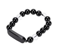 YUEHISY Bracelet de Perles Intelligent pour Femme, Tracker d'activité étanche IP68 avec Plus de 100 Modes Sportifs, Bijoux en Cristal, Charge Magnétique, Cadeau de santé (Black)