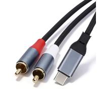 YUEHISY Câble USB C vers 2, Séparateur de Son Stéréo 24 Bits/96 KHz, Cordon Y Mâle de Type C vers 2 Jack pour Home Cinéma, Table de Mixage, Platine Vinyle (3)