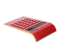 YUEHISY Calculatrice Ultra Fine à 10 Chiffres à énergie Solaire pour écran LCD d'affaires de Bureau à Domicile, Calculatrice Financière de Bureau Portable pour Fournitures de Noir (Rouge)