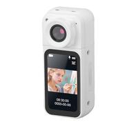 YUEHISY Caméra d'action Portable 1080P, Montage Facile Magnétique, Caméscope Portable POV pour Vélo Voyage Pet Vlog, Rotation à 180 ° (White)