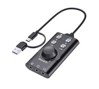 YUEHISY Carte Son USB de Type C, Adaptateur Audio Externe avec Réverbération du Changeur de Voix, Réduction du Bruit, Prise Casque Micro 3,5 Mm, Plug & Play, pour Téléphone Portable