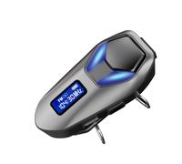 YUEHISY Casque de Moto Bluetooth, Interphone Bidirectionnel avec Partage de Musique, Communication en Temps Réel, Assistance Vocale, Radio FM, Lumière RVB, Autonomie de 40 Heures