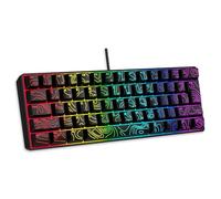 YUEHISY Clavier de Jeu 60%, Clavier Compact Filaire 61 Touches avec Rétroéclairage RVB, Anti-Image Fantôme, Haute Réponse, pour la Frappe de Jeu (Black)