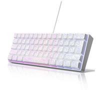 YUEHISY Clavier de Jeu 60%, Clavier Mécanique Filaire USB 61 Touches avec Rétroéclairage RVB, Conception Ergonomique, Anti-Image Fantôme, Léger pour Les Jeux de Travail
