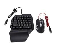 YUEHISY Clavier de Jeu à Une Main, 39 Touches, Lumière RVB | Jeu Téléphone/PC, BT5.0 et Double USB, Rétroéclairage RVB, Compact sans Conflit de Touches, Ensemble combiné de Souris,