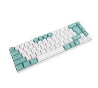 YUEHISY Clavier de Jeu Filaire Compact rétroéclairé RVB 68 Touches, Design Ergonomique avec Touches Tactiles, Compatible PC et Ordinateurs Portables (Bloc de Couleur Blanc Vert)