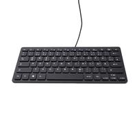 YUEHISY Clavier en Langue Minoritaire, USB Filaire avec 12 Raccourcis Multimédia, étanche, Base Antidérapante, 78 Touches, Câble de 1,35 M, pour Ordinateur de Bureau, Ordinateur Portable (Allemande)