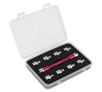 YUEHISY Clé à Rayons de Moto, Embouts CNC Interchangeables, Ensemble avec 10 Tailles 5,0-6,8 pour la Plupart des Jantes de Moto, Kit Compact en Fer en Aluminium de Précision 93 Mm/3,7 Pouces pour