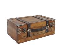 YUEHISY Coffre en Bois de Sac à Main Vintage, Valise Rétro Décorative, Poignée en Cuir PU, élégance Captivante pour la Maison, Accessoires de Photographie, Rangement (Petit)