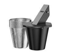 YUEHISY Collecteur de Graisse pour Barbecue, Seau d'égouttage en Acier Robuste avec 2 doublures en Aluminium, Bec verseur carré, étanche, pour, Pit Accessoires