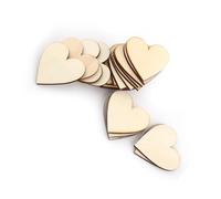 YUEHISY Cœurs en Bois pour Travaux Manuels, 100 Pièces en Forme de Cœur poncé Lisse, Cœurs en Bois Vierges Non Finis pour Livre d'or de Mariage, Fabrication de Cartes, Scrapbooking, Décorations de