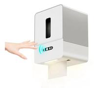 YUEHISY Dispensateur de Serviette en Papier à Montage Mural Automatique, Capteur Intelligent sans avec 3 Longueurs Personnalisées et Veilleuse Intégrée, pour Salle de Bain, Hôtel, (Grey)