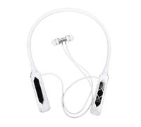 YUEHISY Écouteurs de Cou, Bluetooth 5.3 sans Fil avec Réduction du Bruit pour Un Festin Musical, Affichage Numérique, écouteurs de Cou Confortables pour Le Sport (White)