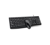 YUEHISY Ensemble Clavier et Souris Filaire, Ensemble USB Ergonomique avec Disposition Complète, Souris Optique, pour Le Bureau et la Maison, Plug and Play (Black)