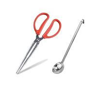 YUEHISY Ensemble de Cuillères à Granulés de Pinces de Cheminée, Pince de Table et Outil de Manipulation en Fonte, Accessoires de Foyer en Métal, pour Poêle