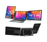 YUEHISY Extension D'écran D'ordinateur Portable 16 Pouces, Moniteurs à Triple Affichage Rotatifs Pliables Détachables, écran Portable FHD, pour Ordinateurs Portables de 12 à 18,5"