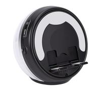 YUEHISY Haut-Parleur à Induction sans Fil avec Support de Téléphone, Bluetooth 5.3 HiFi Portable, Son Surround 360° et Lumière Ambiante, Double Mode, pour Table Android Pad (Black)