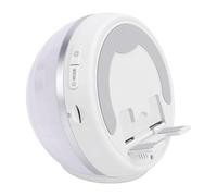 YUEHISY Haut-Parleur à Induction sans Fil avec Support de Téléphone, Bluetooth 5.3 HiFi Portable, Son Surround 360° et Lumière Ambiante, Double Mode, pour Table Android Pad (White)