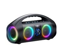 YUEHISY Haut-Parleur Bluetooth D'extérieur, Haut-Parleur sans Fil Haute Puissance 120 W avec étanche, Amplification des Basses, Lumière Dynamique RVB, Portable pour Les Voyages en Plein