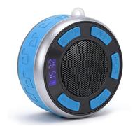 YUEHISY Haut-Parleur de Douche Bluetooth, Haut-Parleur Portable sans Fil étanche avec Lumière LED RVB, Son Stéréo, pour Salle de Bain, Douche Extérieure, Piscine de Plage (Blue)