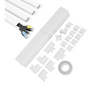 YUEHISY Kit de Cordon Hider, Couvercle de Fil de Cordon Peintable pour Masquer Les Fils sur Le Mur, Kit de Gestion de Câble de Course de Course Facile W0.59 Pouces H0.4 Pouces