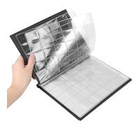 YUEHISY Livre de Collection de Pièces de Monnaie Durable, 250 Pochettes, 10 Pages, Support D'album pour la Communication Entre Les Collectionneurs de Pièces de Monnaie, Noir/Marron/Rouge (Black)